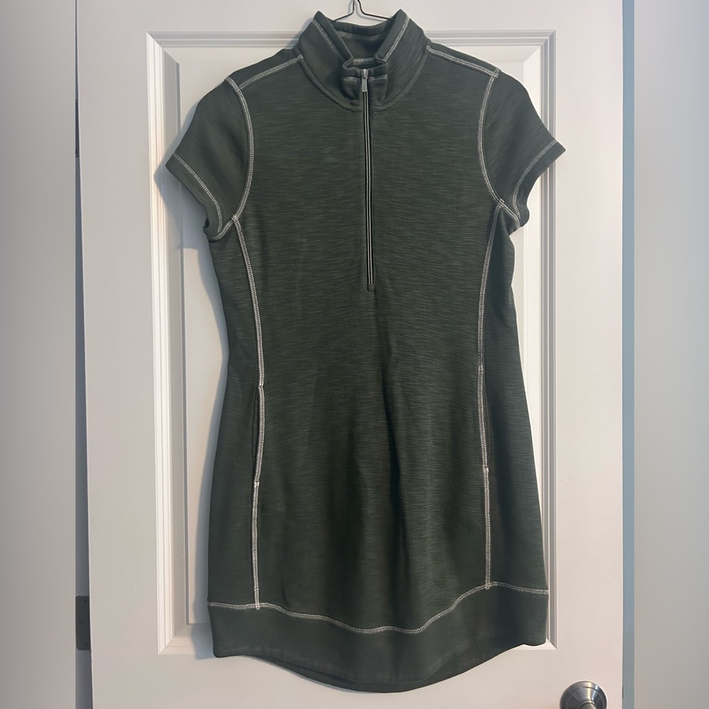 Olive Green Short Sleeve Dress